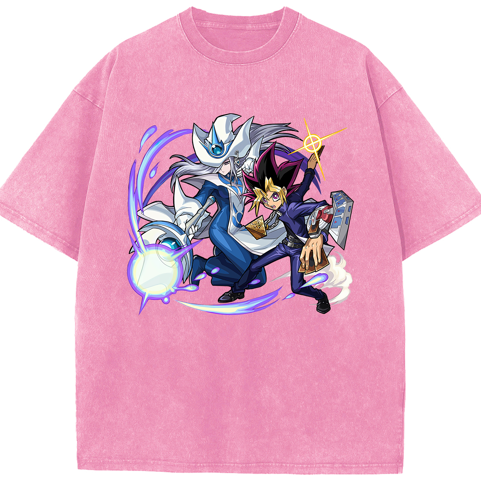 （画像用） 遊☆戯☆王 Yu-Gi-Oh! 綿100% ヴィンテージ風 半袖Tシャツ（フロントプリント）